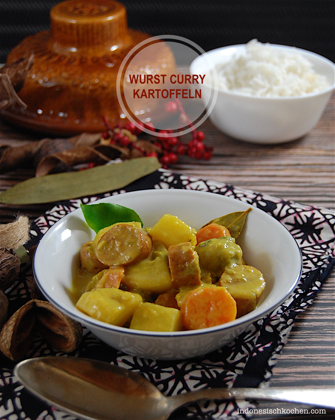 rezept indonesisches Wurst Curry Kartoffeln