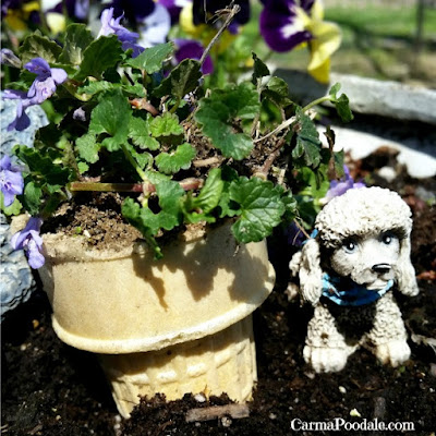 Ice cream cone with flowers 