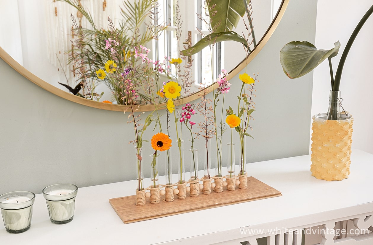 Ikebana Vase aus Reagenzgläsern selbermachen DIY und Deko Blog White