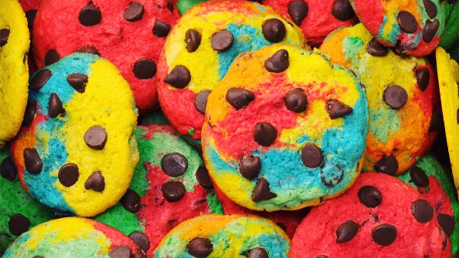 Dying for Chocolate RAINBOW CHOCOLATE CHIP COOKIES to celebrate PRIDE!