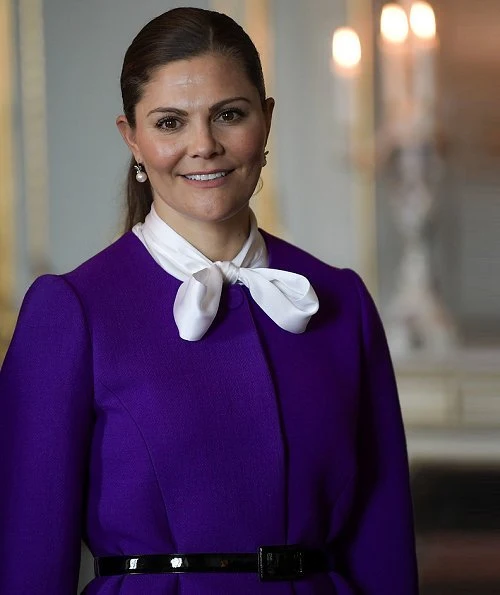 Crown Princess Victoria carried Stella McCartney Falabella shaggy deer foldover clutch and Baum und Pferdgarten blazer