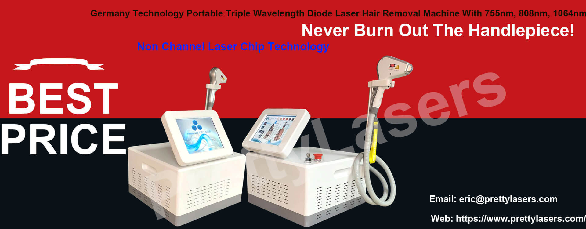 Germany Technology Portable Triple Wavelength Diode Laser Hair Removal Machine With 755nm, 808nm, 1064nm