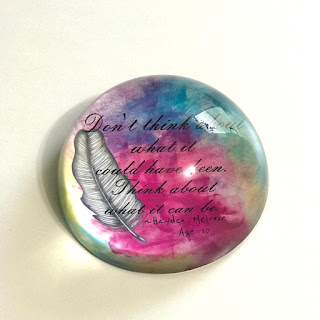 colorful abstract art quote paperweight