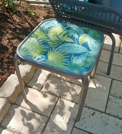 Diy Boho Patio Side Table Makeover, How To Paint A Glass Top Outdoor Table