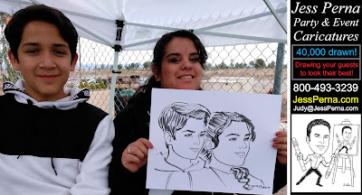 Event caricatures of brother and sister 
