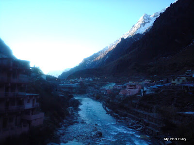 The view from the Alaknanda bridge in Badrinath in Uttarakhand