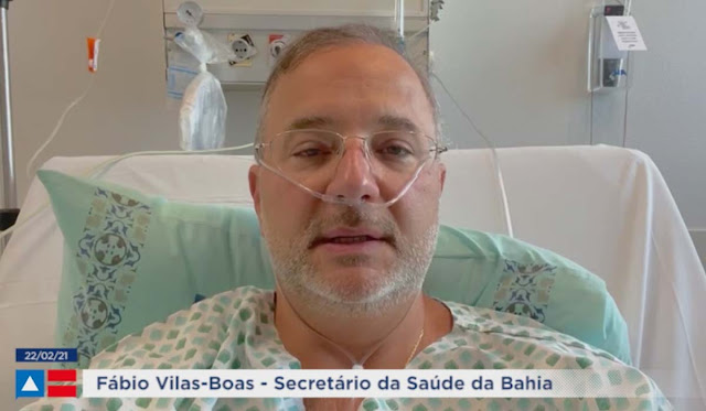 Internado com Covid-19, secretário de Saúde da Bahia faz apelo: assista