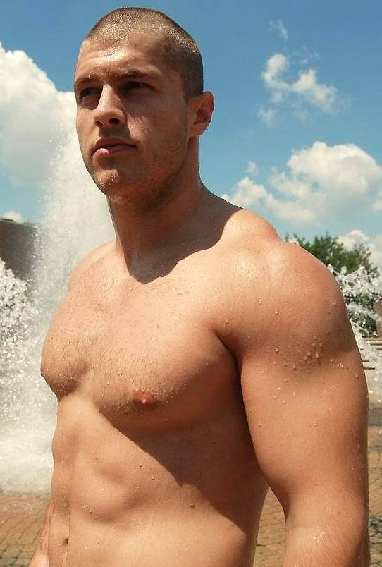 strong-masculine-shirtless-hunk-shaved-head-perky-nips-wet-body