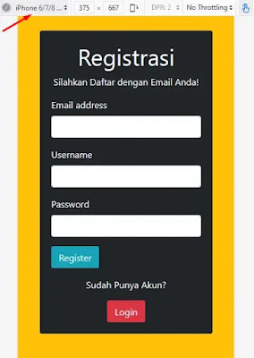 Form Registrasi Smartphone