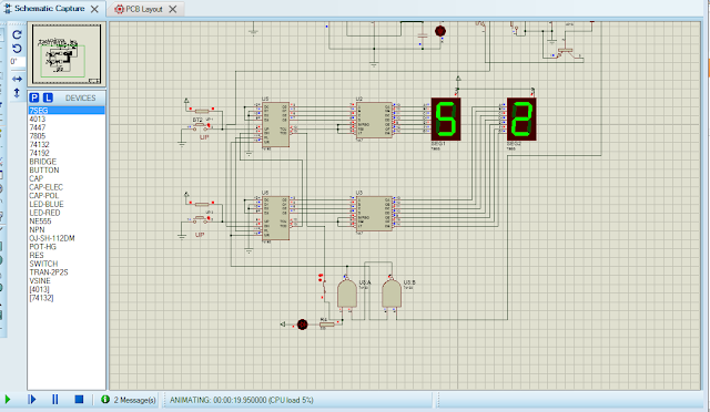 Mạch định thời có cài đặt giá trị dùng ic 74192 hiển thị đếm ...