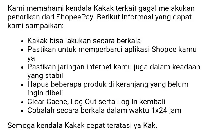 Cara Mengatasi Penarikan Gagal Di Shopeepay
