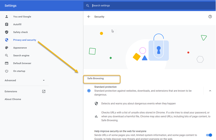 Nueva configuración de seguridad y privacidad en Chrome