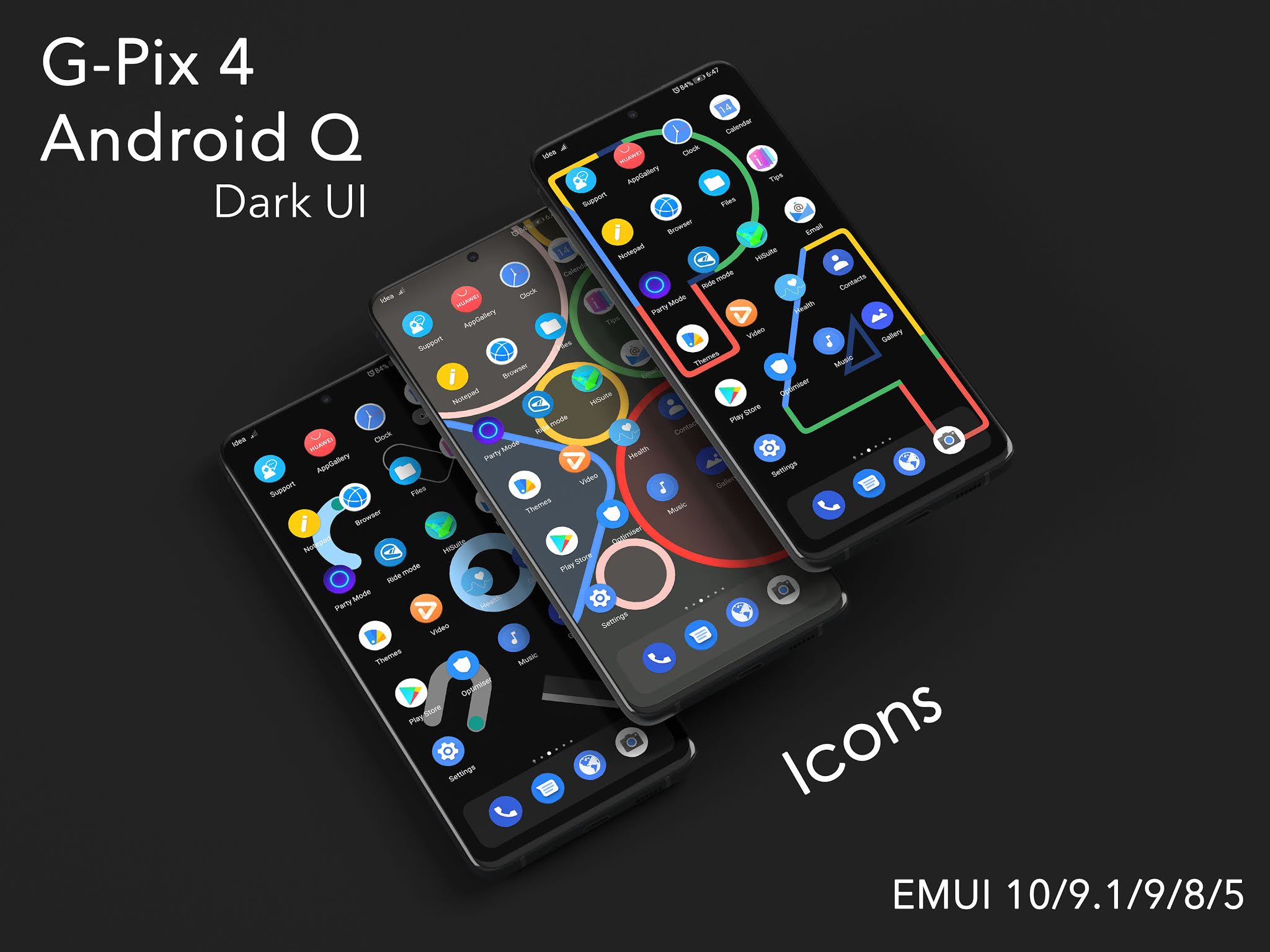 [Original Theme] Google Pixel 4 Android Q Dark UI Theme for EMUI 10/9.1