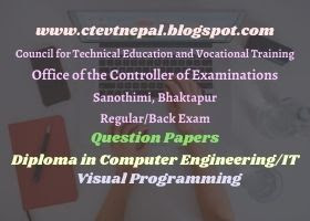 Visual Programming - 3rd Semester Question Papers CTEVT | Diploma in ...