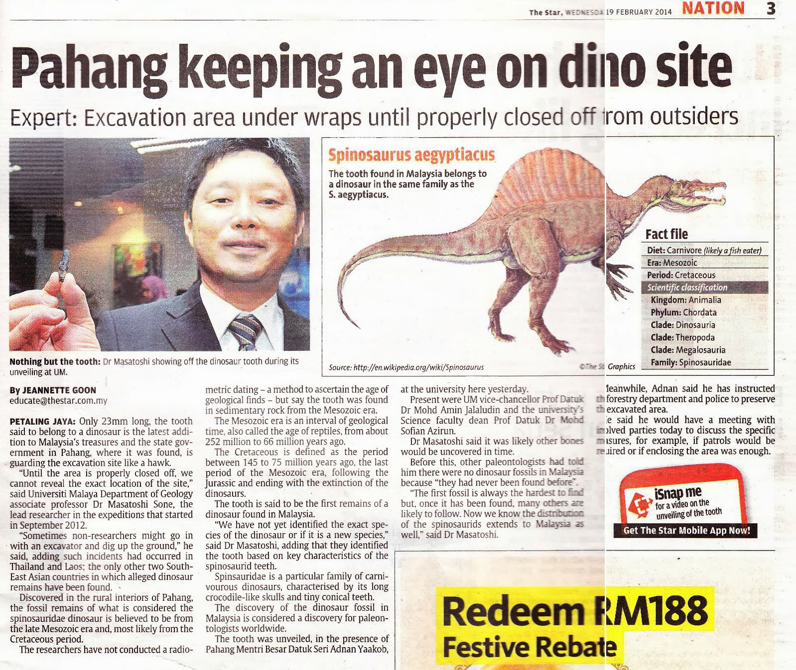 The Faults In Alor Setar Fossil of dinosaur found in Malaysia!