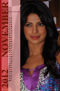 Priyanka Chopra Desktop Calendar 2012