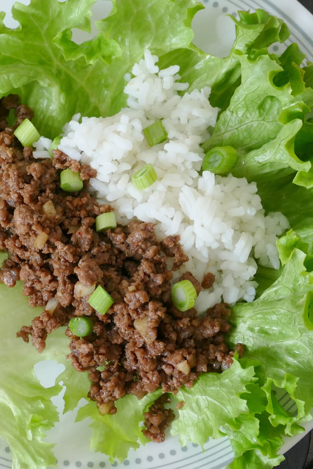Korean Ground Beef and Rice Lettuce Wraps Recipe