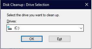 Disk Cleanup: Drive Selection Disk Cleanup: Drive Selection