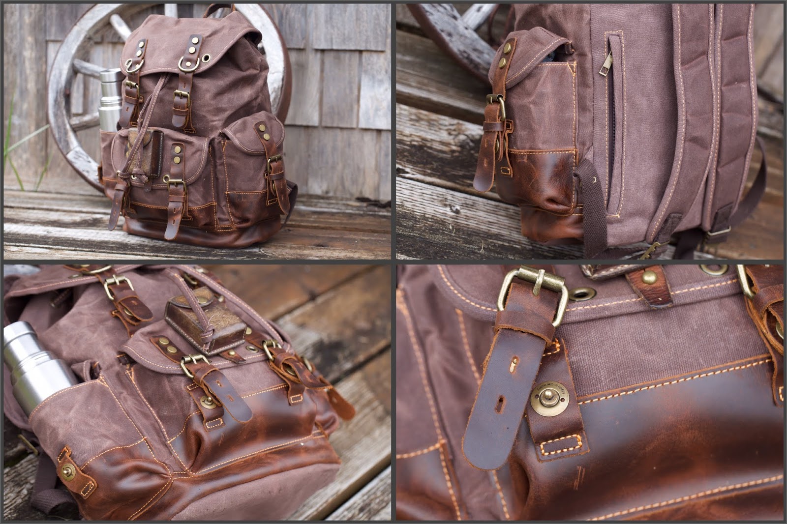 LeatherWerk Customized Canvas Leather Backpack