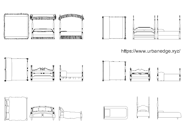 Bed with pillars cad block free download - 18+ free bed cad blocks