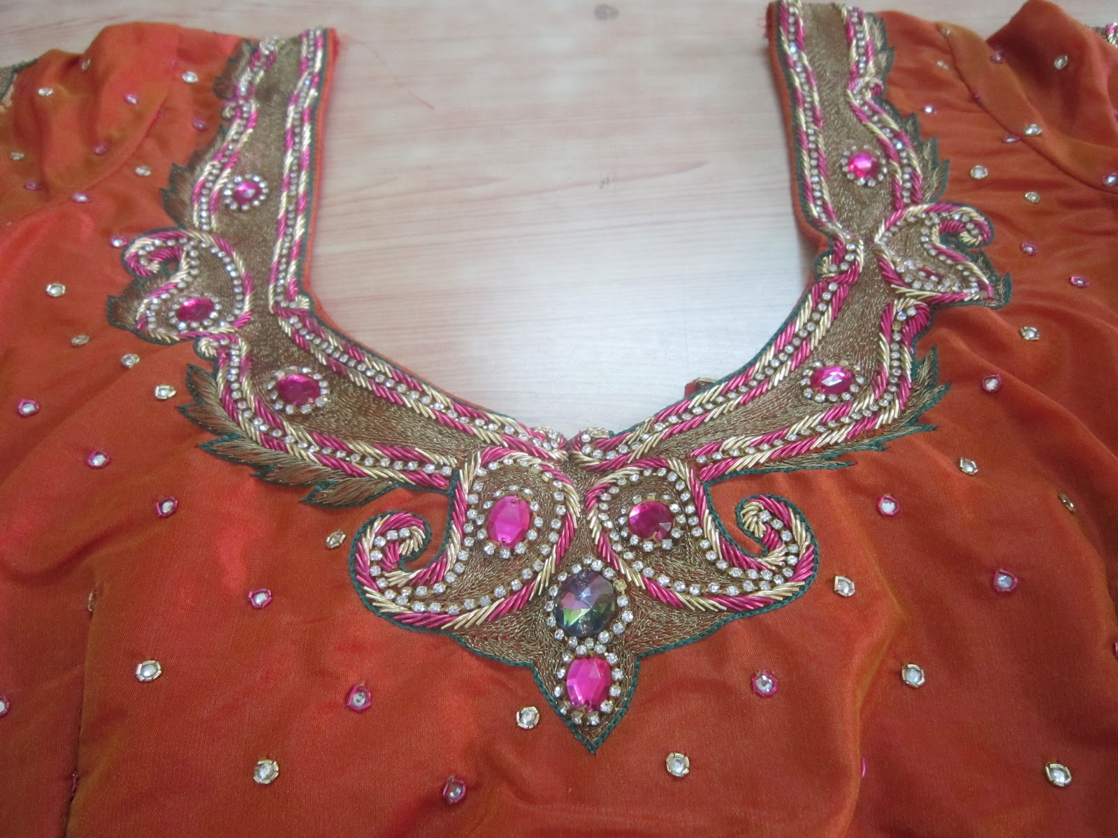 Designer Blouses New Embroidery Designs On Blouses..!!