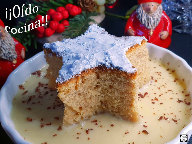 Bizcocho de canela con crema inglesa (Postre de Navidad)