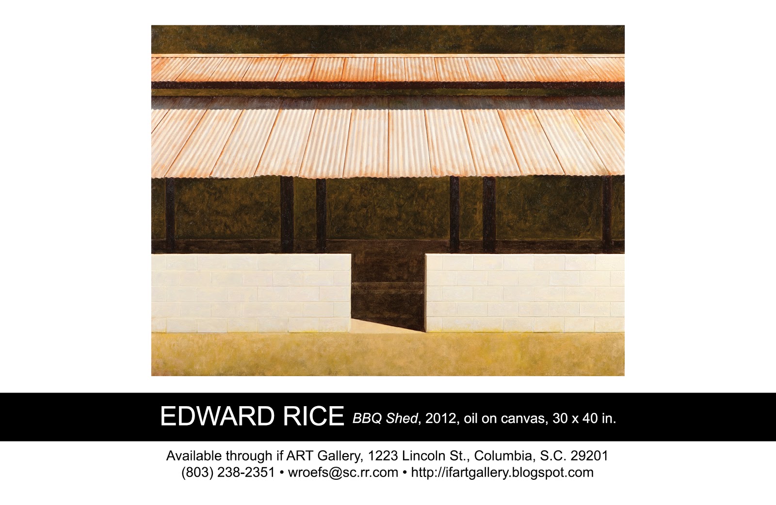 Edward Rice: Ed Rice featured in Art Fields, Lake City, SC, April 19-28 ...