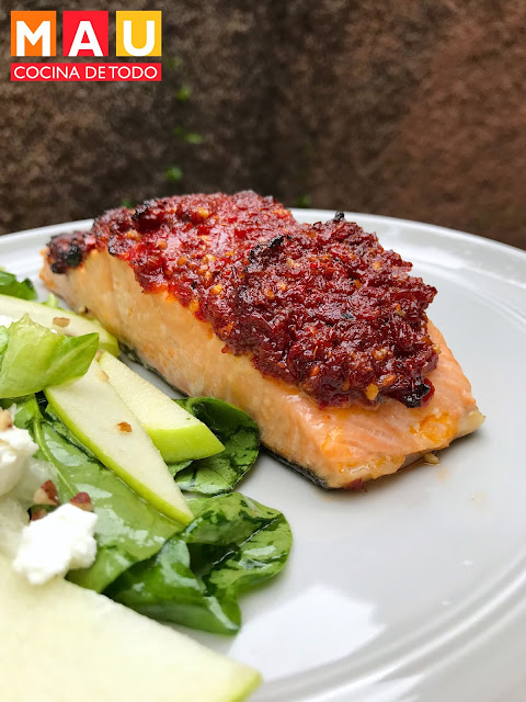 mau cocina de todo salmon con tomates deshidratados receta al horno facil