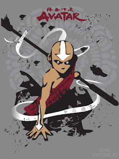Graphic design art of Aang from Avatar: The Last Airbender