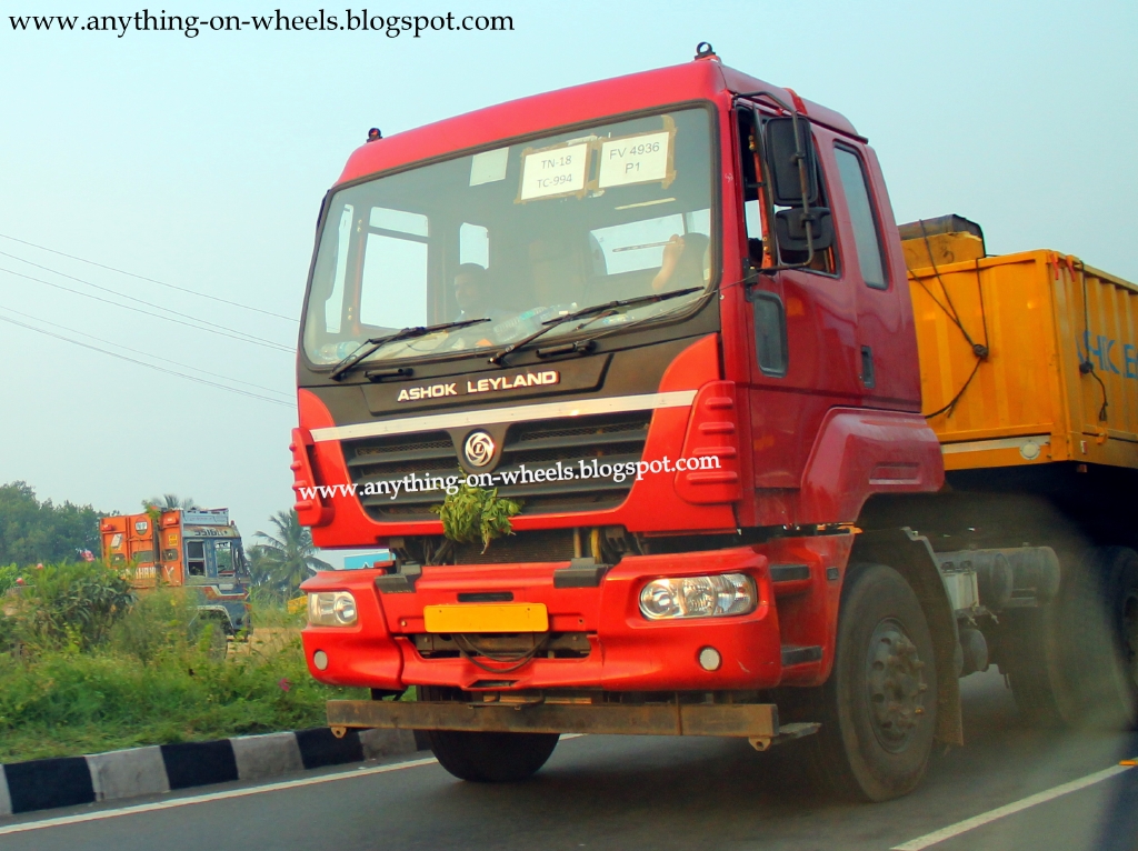 ANYTHING ON WHEELS Ashok Leyland U 4936 Tractor Trailer seen testing