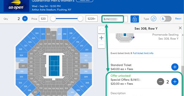 US Open Tickets are now 2-for-1, price valid for limited time! | Tennis