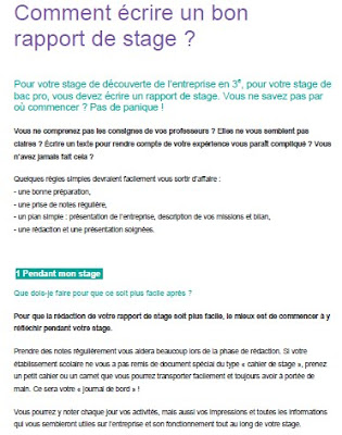 comment faire un rapport de stage 3eme