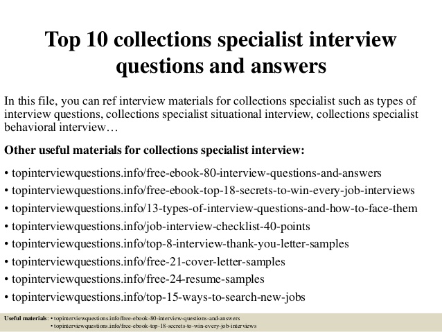 Collections Specialist Resume Letter collections-specialist-resume-letter
