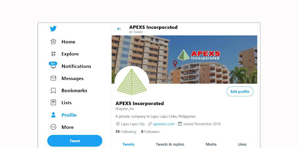 APEXS is reachable on Twitter