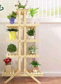 Muebles de madera para macetas y plantas