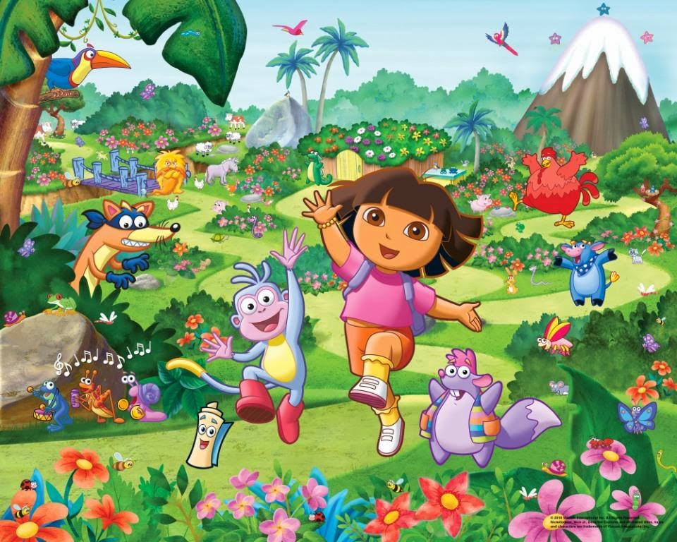 Wallpaper Dora Bermain Taman Gambar Kartun Lucu Petunjuk Penyimpanan Klik
