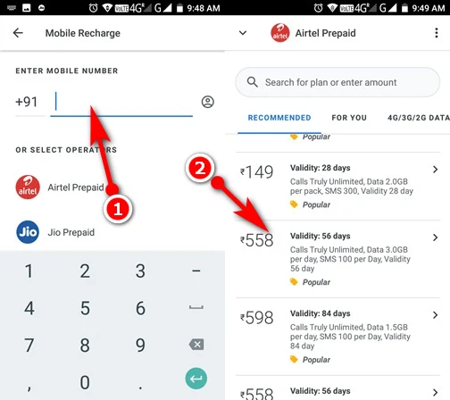 Google pay se mobile recharge kaise kare