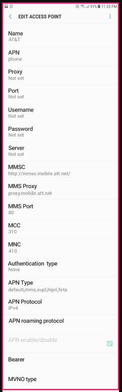 AT&T 5G APN Settings - USA AT&T 5G APN Settings - USA