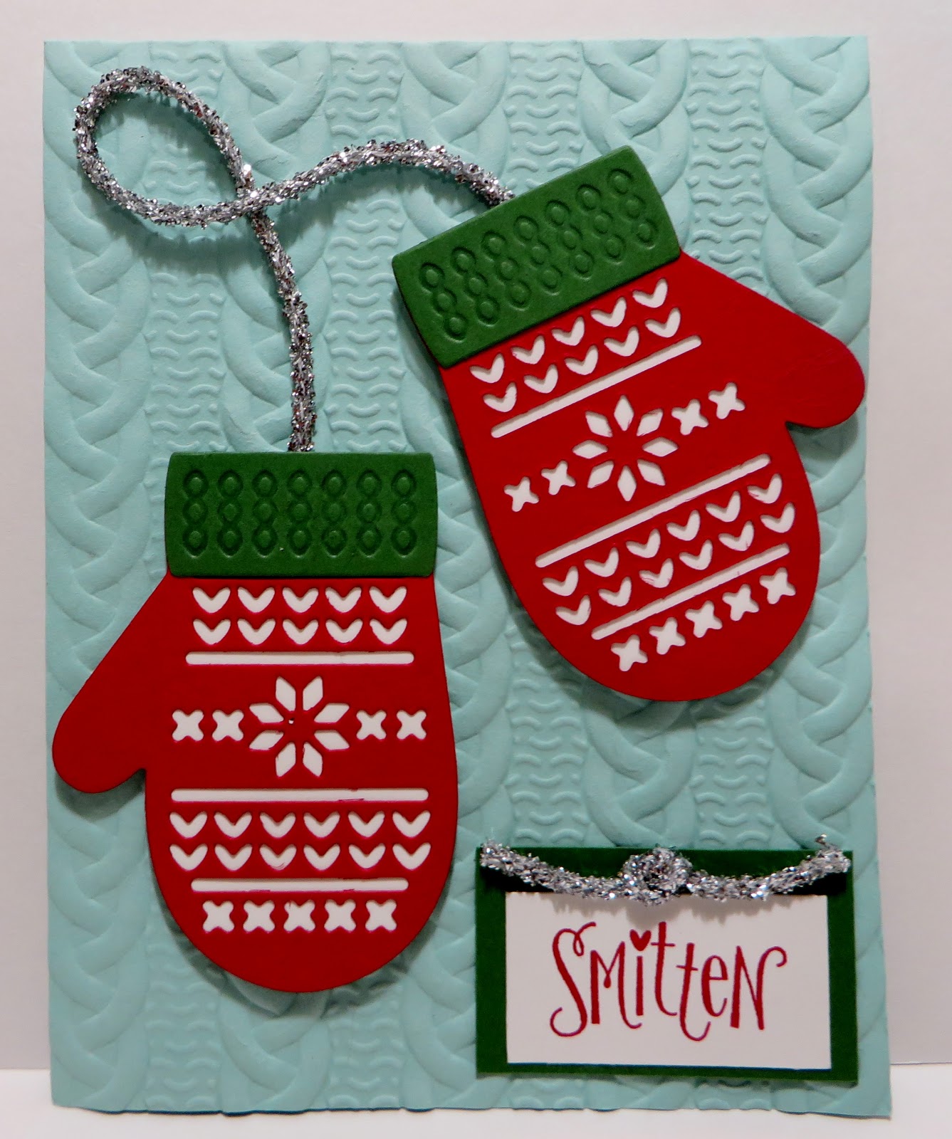 Lynn's Locker Smitten Mittens, Many Mittens, Cable Knit Christmas Card