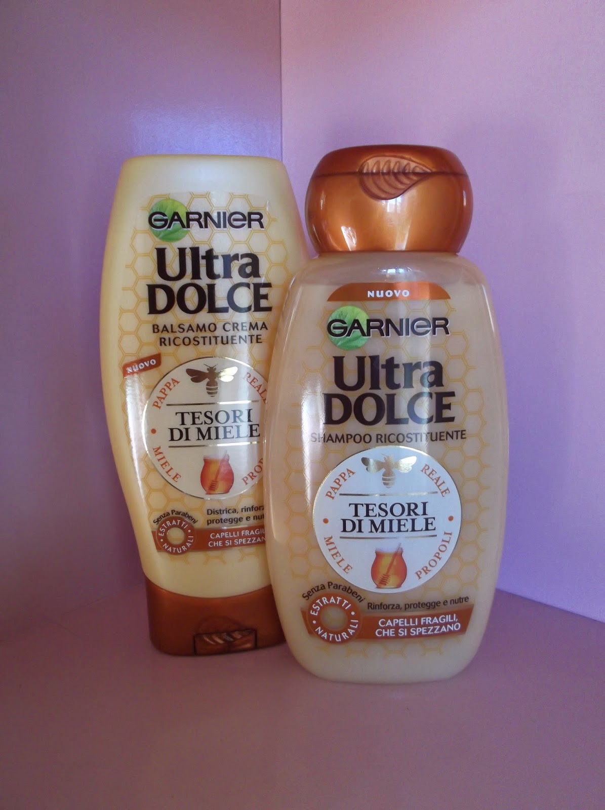 Ultra Dolce Ricostituente "TESORI DI MIELE" Shampoo&Balsamo di Garnier