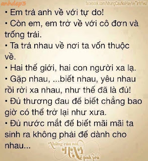 Những câu nói hay về tình yêu khi chia tay