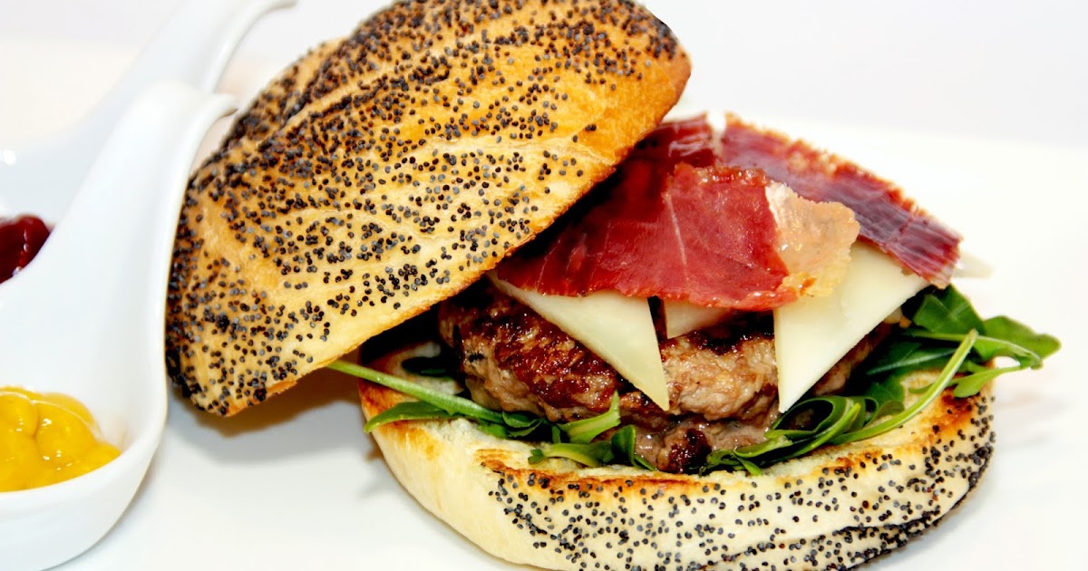 Cooking in Boston HOMEMADE IBERICO HAM AND MANCHEGO CHEESE BURGER