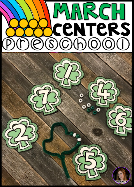 Are you looking for fun thematic spring centers that you can prep quickly for your preschool classroom?  The check out March Centers for Preschool!