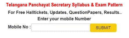 TS Panchayat Secretary Recruitment Syllabus