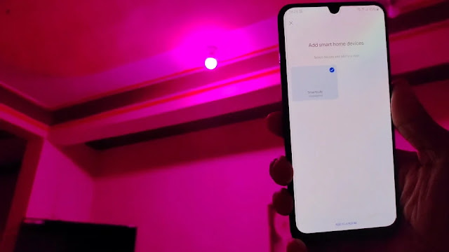 smitch smart bulb's name is showing here successfully connected smitch smart bulb with google home