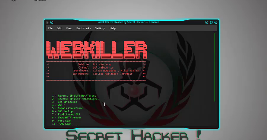 Webkiller Tool Information Gathering Github Secret Hacker Official