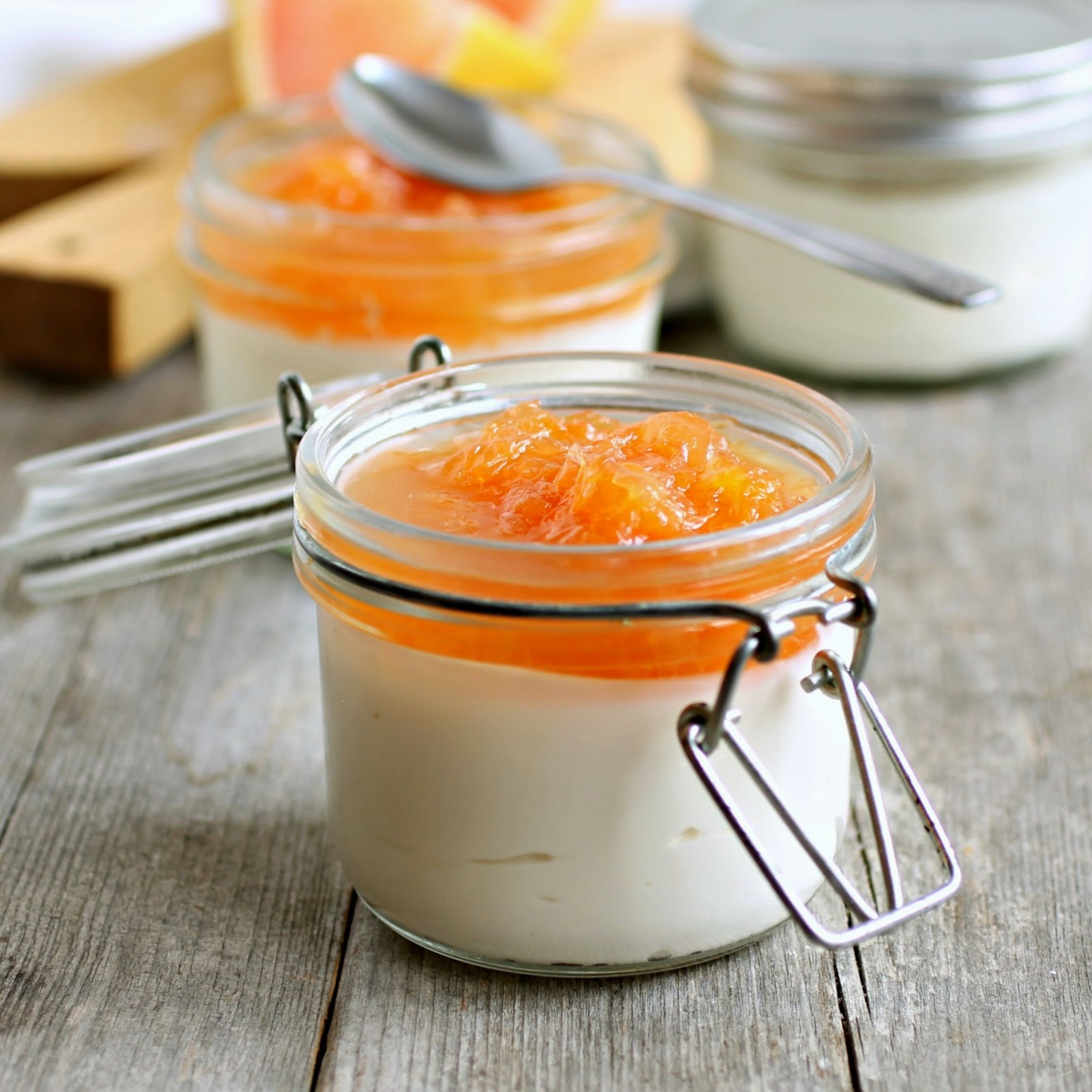 Hungry Couple Greek Yogurt and Grapefruit Panna Cotta