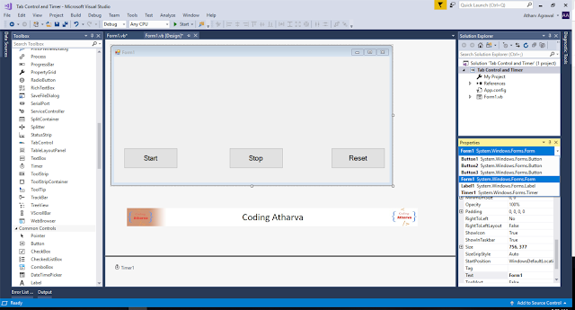 34 Stopwatch using Timer in VB.NET ~ Coding Atharva