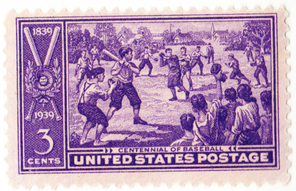 Papergreat 1939 U.S. stamp celebrating baseball's "centennial"