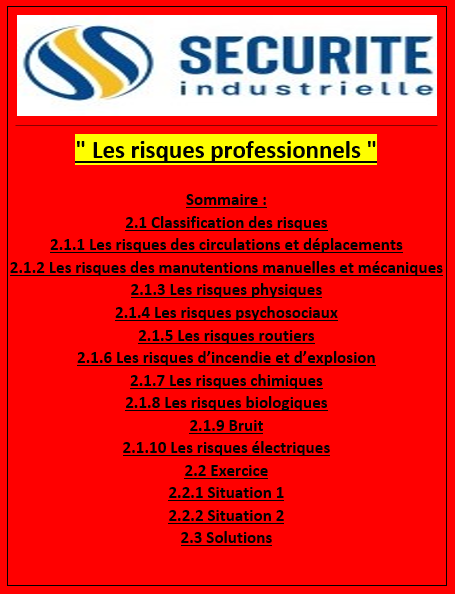 Cours Sécurité Industrielle: " Les risques professionnels " - Livres et ...
